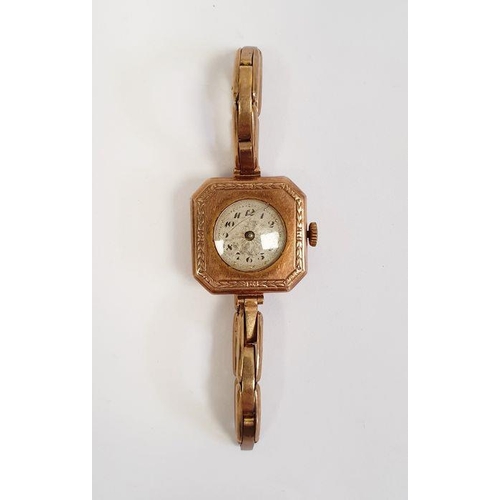 609 - A lady's 9ct gold wristwatch, 15g approx. in total