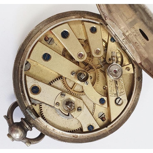 610 - A Victorian silver full hunter pocket watch, Roman numerals to the dial, subsidiary dial and a silve... 