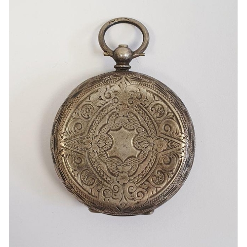 610 - A Victorian silver full hunter pocket watch, Roman numerals to the dial, subsidiary dial and a silve... 