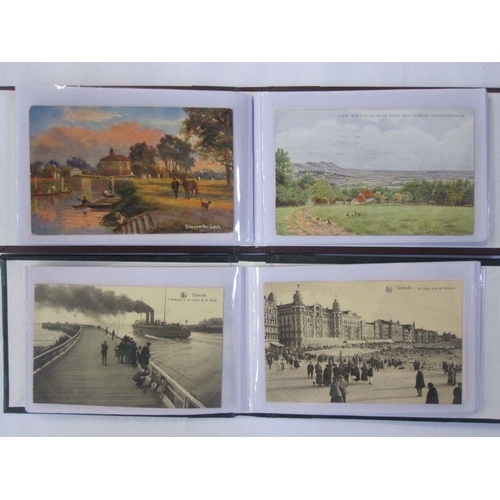 122 - Two small albums of 20th century postcards, novelty cards, various locations to include Plymouth, Sc... 