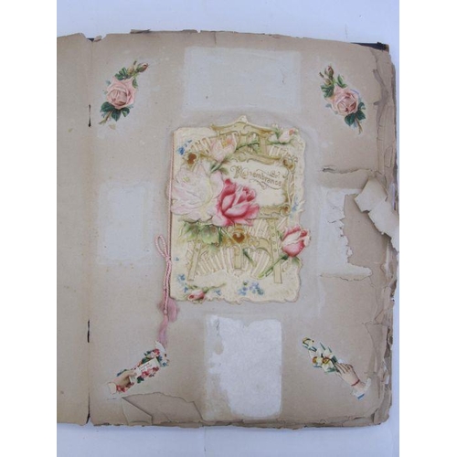 127A - Early 20th century scrapbook containing greetings seasons cards, postcards