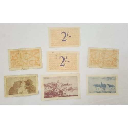 148 - Jersey Occupation currency-1 pound, 3x 2 shillings, 2x six pence, 1x 1 shilling (7)