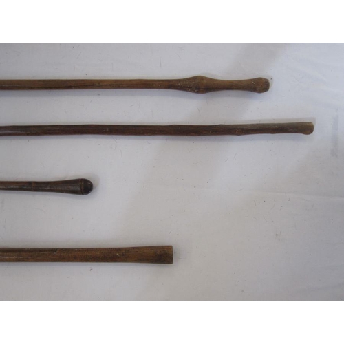 15 - Four assorted spears with wooden handles (4)