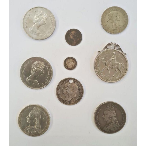 152 - Two Victorian crowns and other silver coins