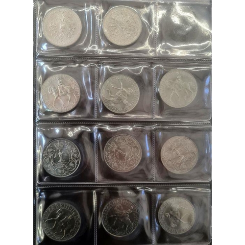 153 - Two albums of coins including silver shillings, sixpences, together with commemoratives