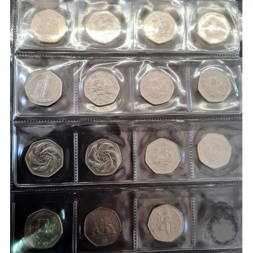 153 - Two albums of coins including silver shillings, sixpences, together with commemoratives