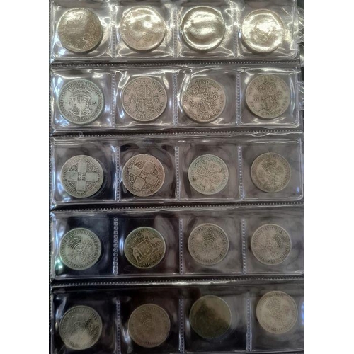 153 - Two albums of coins including silver shillings, sixpences, together with commemoratives