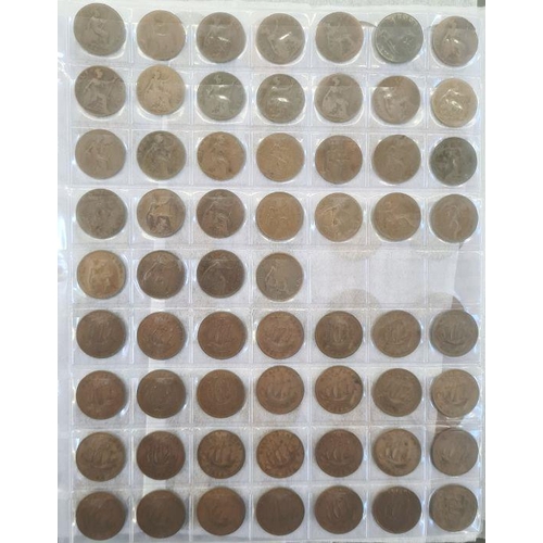 158 - Two albums of coins, mostly European, some American 20th century, English pennies