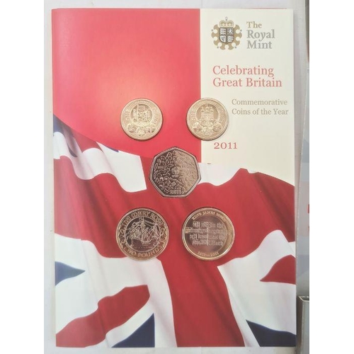 160 - 4 x brilliant uncirculated year sets 2012, 2011, 2006 and 2005