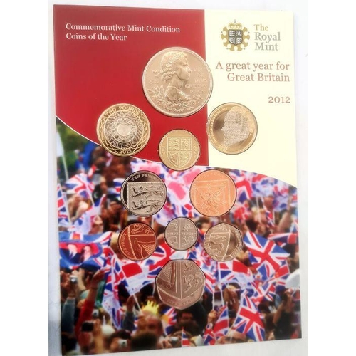 160 - 4 x brilliant uncirculated year sets 2012, 2011, 2006 and 2005