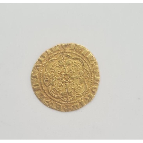 167 - Edward III 1327 - 77 gold quater noble, treaty period (1361-69). Lis in central compartment of ornat... 