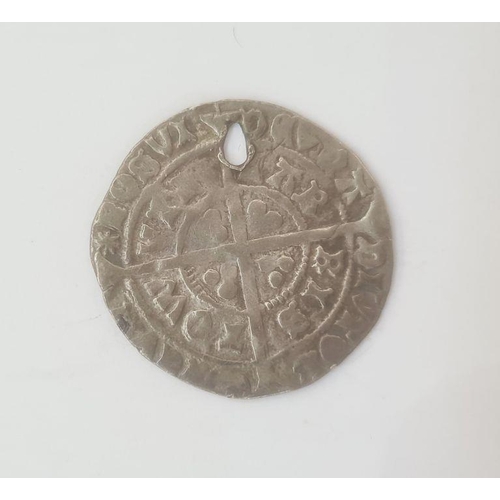 175 - Edward IV 1461-85 Bristol groat, quatrefoils by neck, reads BRISTOW s.2004 holed, weight 2.8g