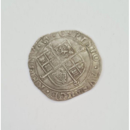 195 - Charles I 1625-49 tower mint shilling, group E, 5th bust 'ABERYSTWYTH' bust, type 4.2, mint mark anc... 