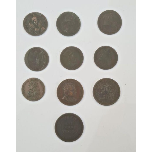 201 - A group of condor tokens (7) together with 1813 one penny token, 1850 bank of upper Canada one penny... 