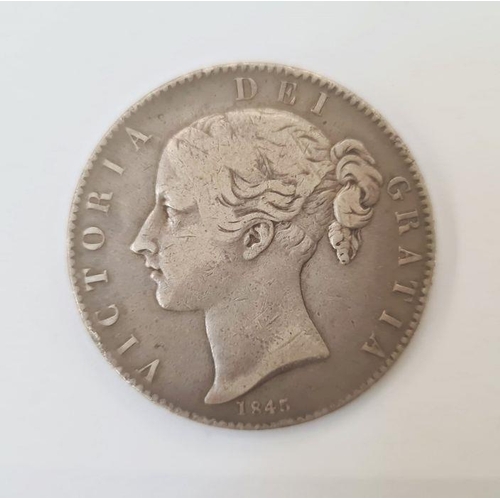 209 - Victoria young head crown, 1845 edge with cinquefoil stops VIII