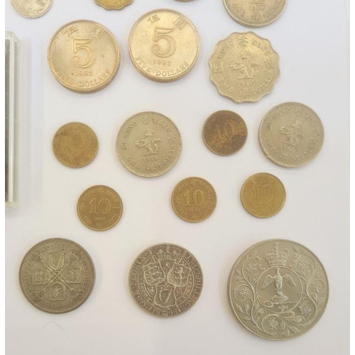 216 - Victorian worn silver coins with later coinage together with commemorative and world coins