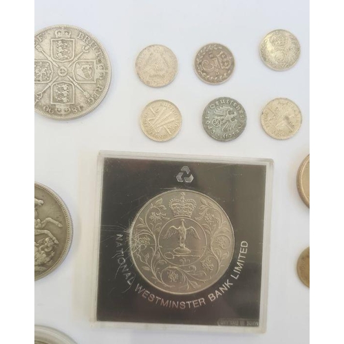 216 - Victorian worn silver coins with later coinage together with commemorative and world coins