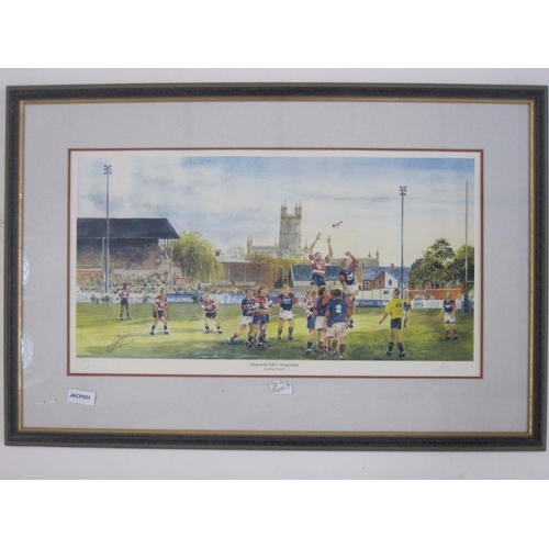 234A - Colour print of Gloucester RFC, Kingsholm by Jenny Steward