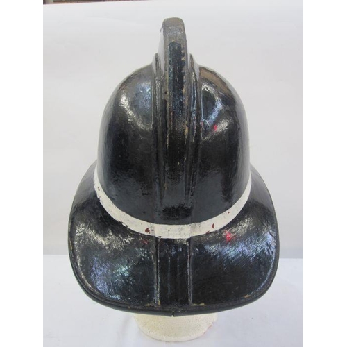 25 - Gloucester City Fire Brigade helmet in black with white stripe