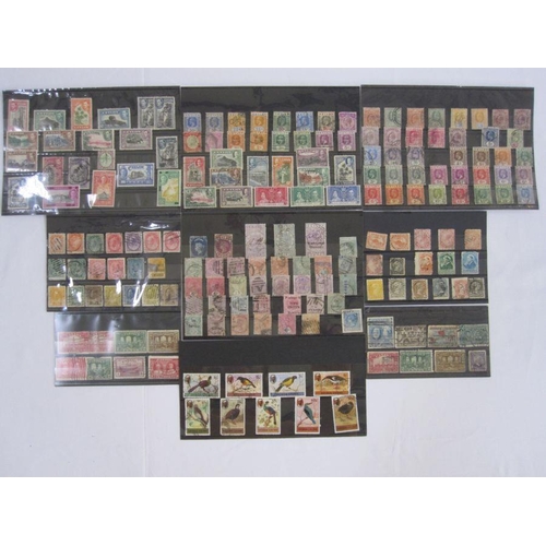 30 - Box with over 100 small and medium stock cards, all with good mint/used Commonwealth stamps, mostly ... 