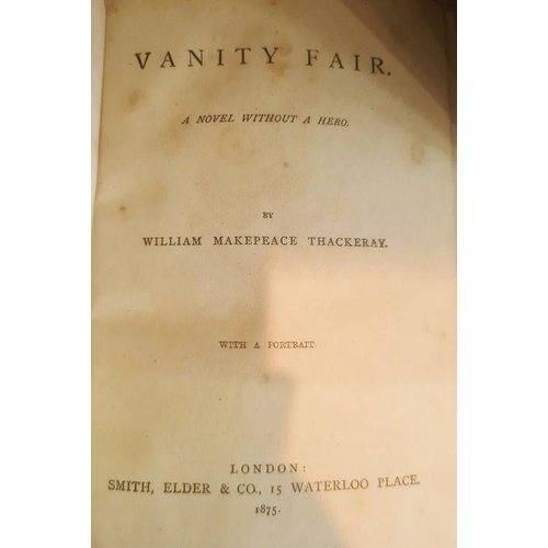 397 - Fine bindings:-
 Works of William Makepeace Thackeray, Smith Elder & Co 1870's, half green calf, gil... 