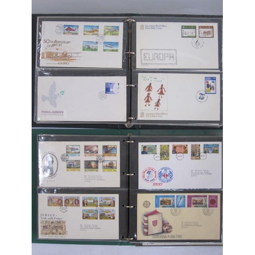 46 - Six albums of Guernsey, Jersey and Isle of Man unmounted mint and FDCs (1 album of mint and 1 album ... 