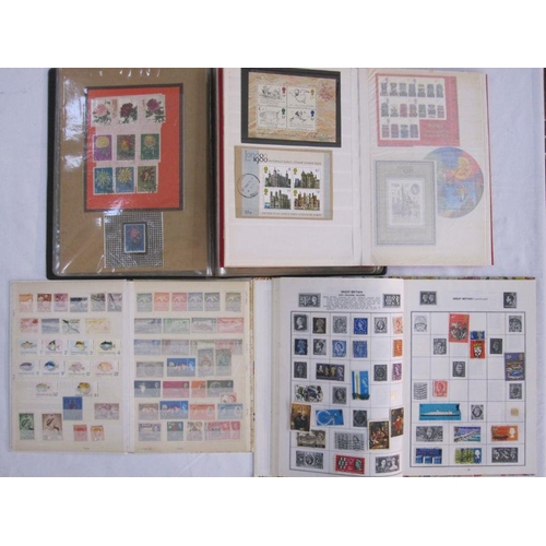 54 - Albums of GB used and unused stamps, some first day covers and foreign stamps (1 box)