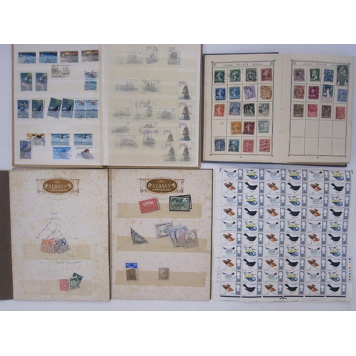 61 - Box of five albums and loose stamps, many thousands of pre-decimal mint stamps, mostly in large bloc... 