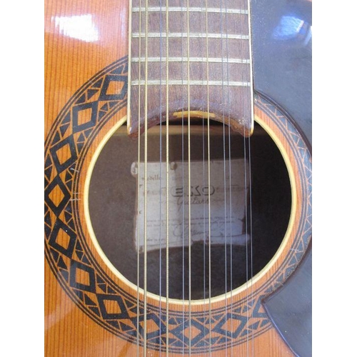 99 - Eko acoustic 12 string guitar, cased