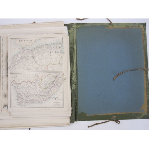 255 - Collection of 19th century World maps including Fullarton 1864 and others, in portfolio