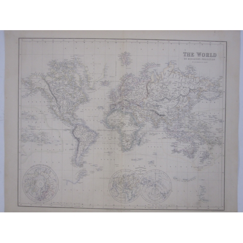 255 - Collection of 19th century World maps including Fullarton 1864 and others, in portfolio