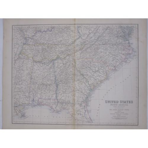 255 - Collection of 19th century World maps including Fullarton 1864 and others, in portfolio