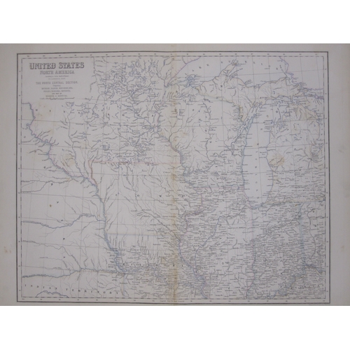 255 - Collection of 19th century World maps including Fullarton 1864 and others, in portfolio