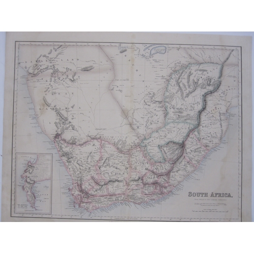 255 - Collection of 19th century World maps including Fullarton 1864 and others, in portfolio