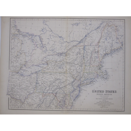 255 - Collection of 19th century World maps including Fullarton 1864 and others, in portfolio