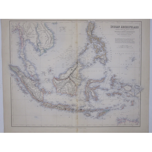 255 - Collection of 19th century World maps including Fullarton 1864 and others, in portfolio