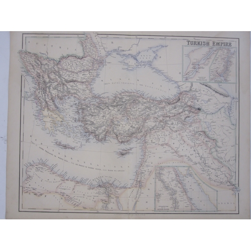 255 - Collection of 19th century World maps including Fullarton 1864 and others, in portfolio