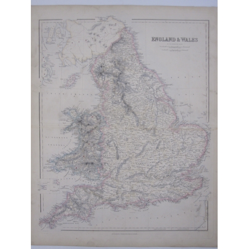 255 - Collection of 19th century World maps including Fullarton 1864 and others, in portfolio