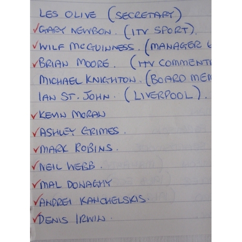 80 - Manchester United autograph book 1991 to 1995, to include Denis Law, Matt Busby, Bobby Charlton, Gar... 