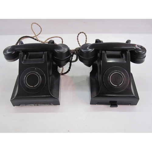 109 - Two vintage bakelite telephones, no.332CB FWR/2 (some damage) (2)