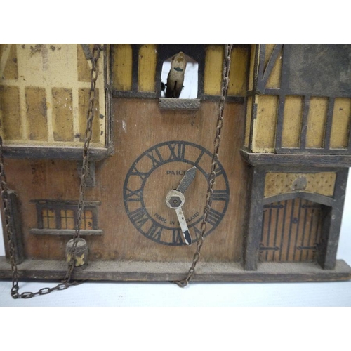 1062 - Mahogany-cased barometer by Short & Mason, London, a cuckoo-type clock and one further clock body (3... 