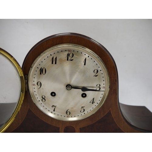 1065 - 20th century Napoleon's hat-shaped mantel clock with Arabic numerals to the steel dial