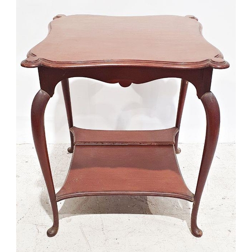 1155 - Shaped mahogany side table with shelf undertier, on cabriole legs, a 20th century coffee table and a... 