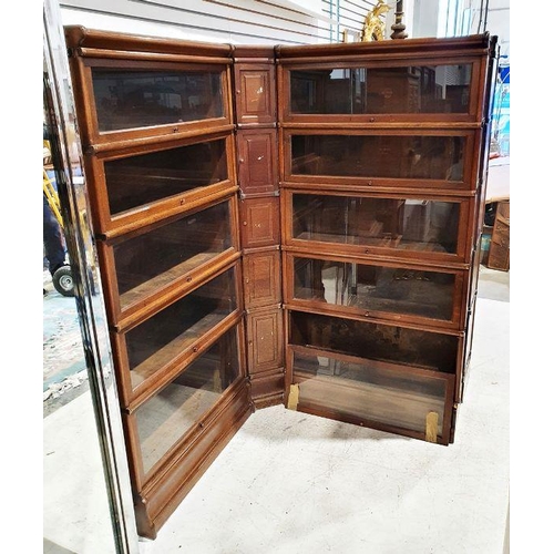 1190 - Globe Wernicke sectional bookcase consisting of three sections of five glass-fronted long cases and ... 