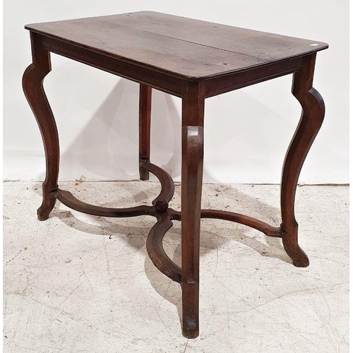 1241 - 18th century continental elm occasional table, rectangular and on octagonal chamfered cabriole suppo... 