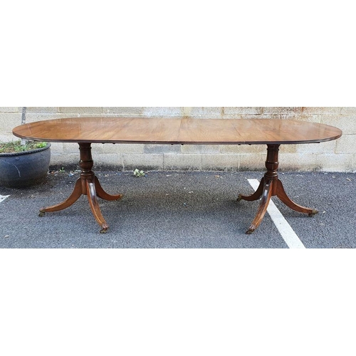 1277 - Mahogany Regency-style dining table on twin-pedestal supports