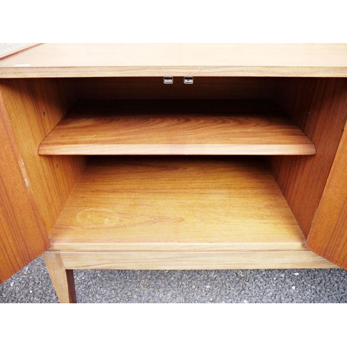 1315 - 20th century modern teak sideboard in the Danish - style, with four central drawers flanked by pair ... 