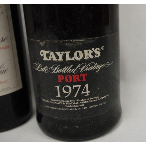 219b - Taylors 1974 LBV port, and one bottle of 1966 Chateau Montrose, appellation saint-estephe controlee ... 