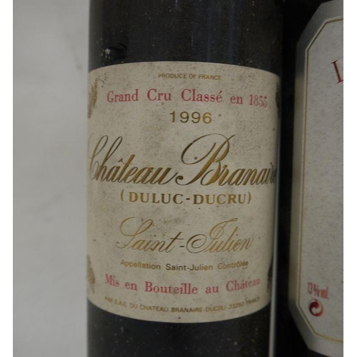 221 - One bottle Chateau Branaire (Duluc-Ducru) Saint-Julien 1996, one bottle Chateau La Fleur de Gay 1995... 