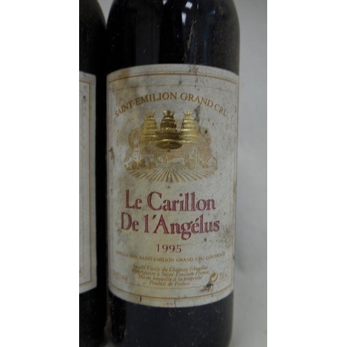 222 - Two bottles Le Carillon de L'Angelus 1995 St. Emilion Grand Cru (2)